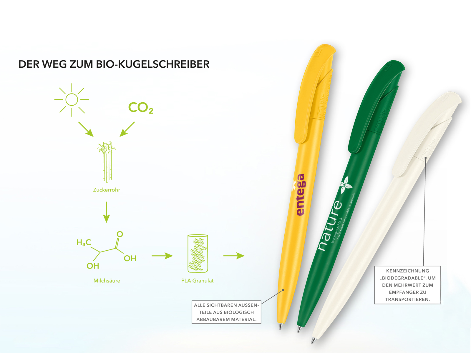 Weg zum Bio Kugelschreiber