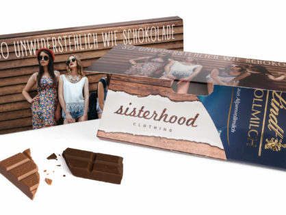 Lindt Schokoladentafel in Mailingmappe