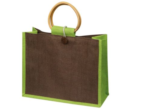 Jutetasche mit Bambusgriffen